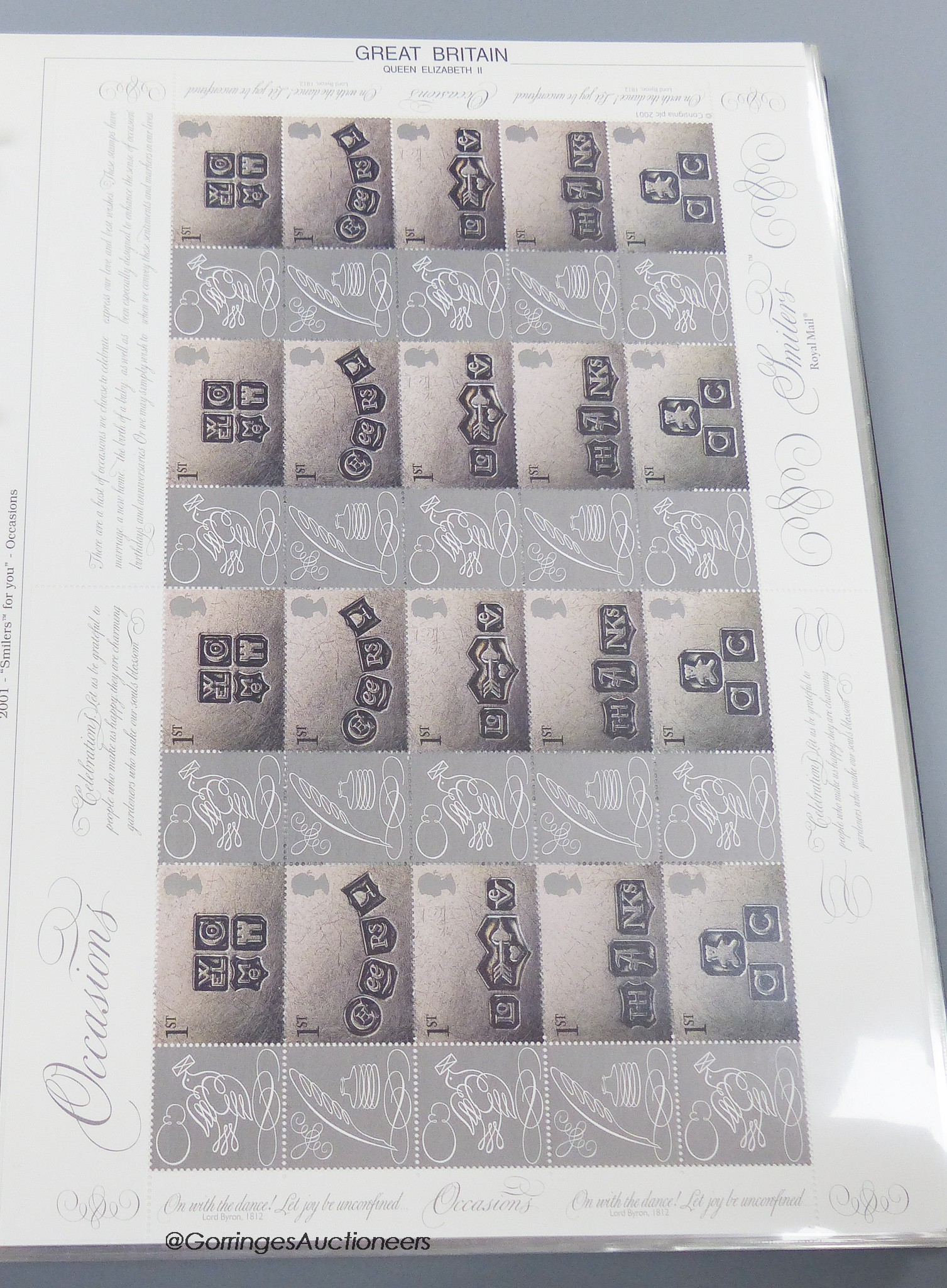 Great Britain stamps album, Smiler sheets from 2000–2005, one album